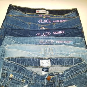 Lot of 7 girl's size 10, Justice jeggings, Levi's